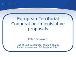 European Territorial Cooperation in legislative proposals