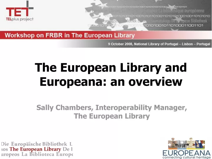 sally chambers interoperability manager the european library