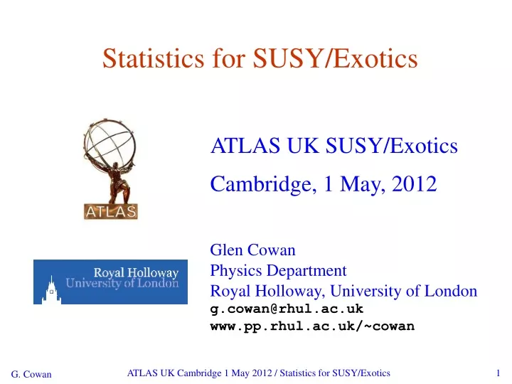 statistics for susy exotics
