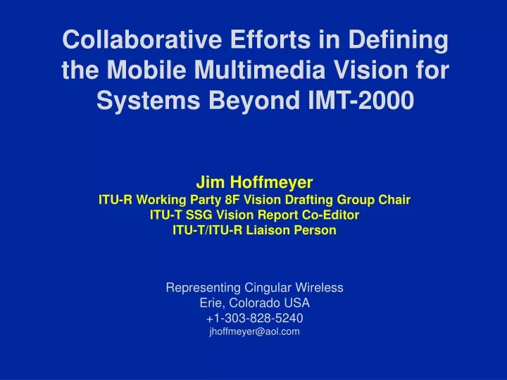 collaborative efforts in defining the mobile