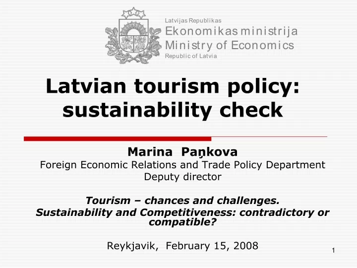 latvian tourism policy sustainability check