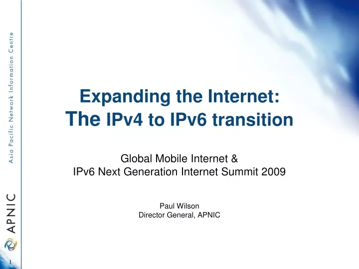 expanding the internet the ipv4 to ipv6 transition