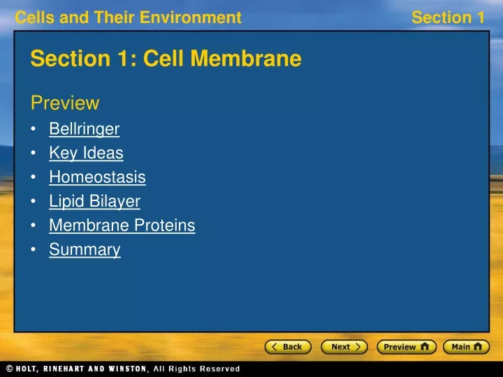 section 1 cell membrane