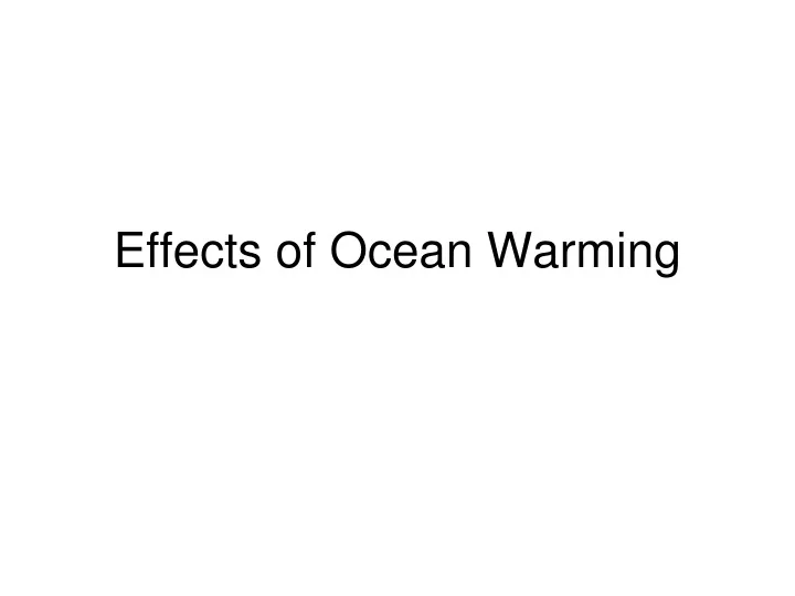 effects of ocean warming