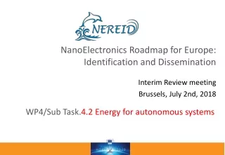 WP4/Sub Task. 4.2 Energy for autonomous systems