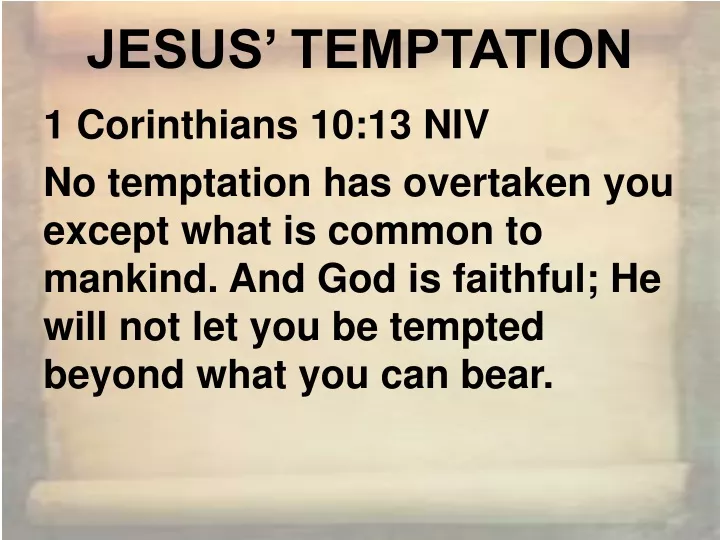 1 corinthians 10 13 niv no temptation