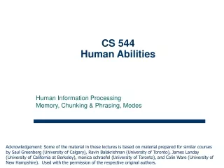 CS 544  Human Abilities