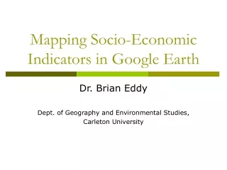 Mapping Socio-Economic Indicators in Google Earth