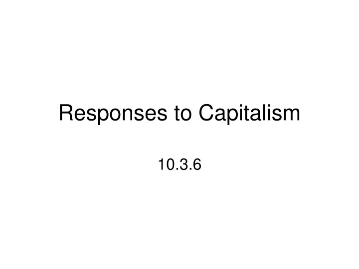 responses to capitalism