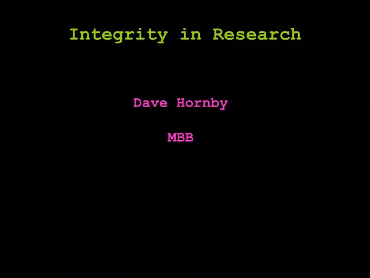 integrity in research