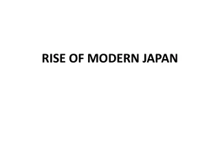 RISE OF MODERN JAPAN