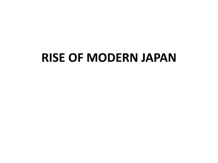 rise of modern japan