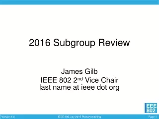 2016 Subgroup Review