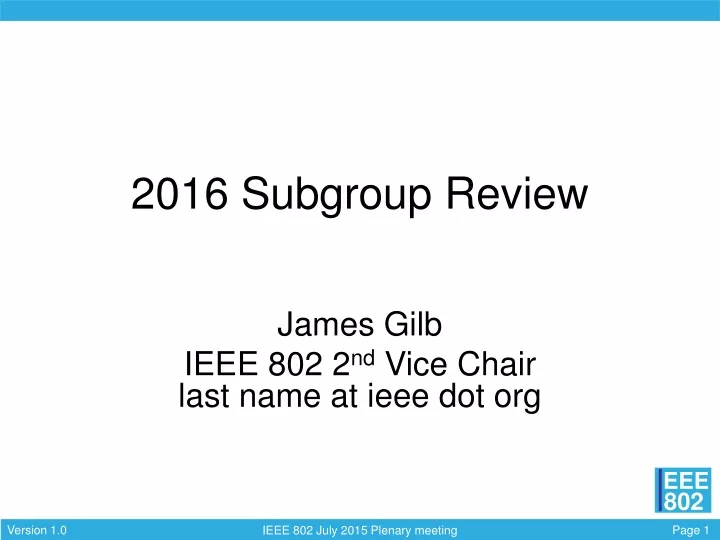 2016 subgroup review