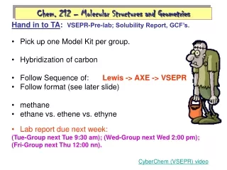 Chem. 212 – Molecular Structures and Geometries