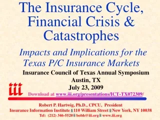 Insurance Council of Texas Annual Symposium Austin, TX July 23, 2009