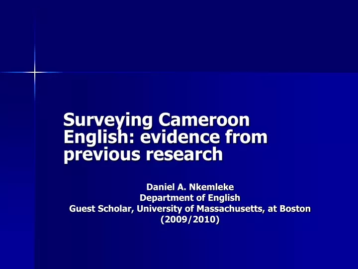 surveying cameroon english evidence from previous