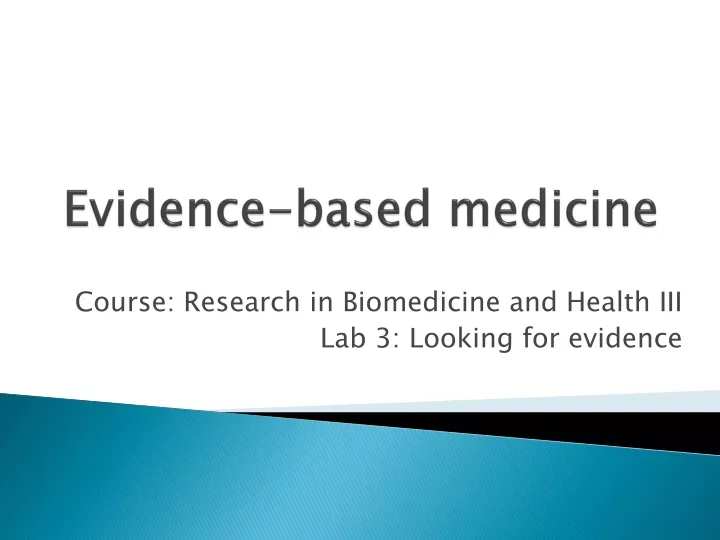 evidence based medicine