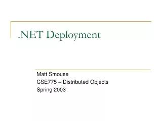 .NET Deployment