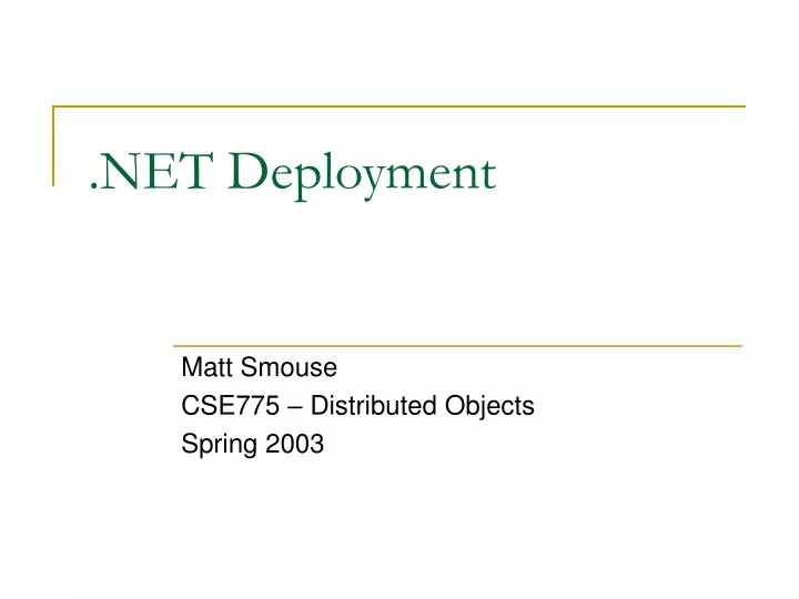 net deployment