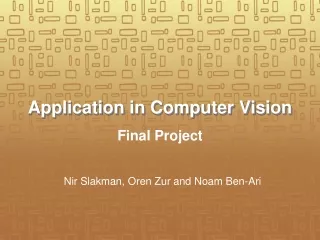 Application in Computer Vision