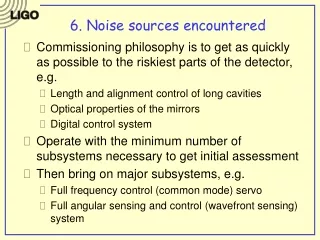 6. Noise sources encountered