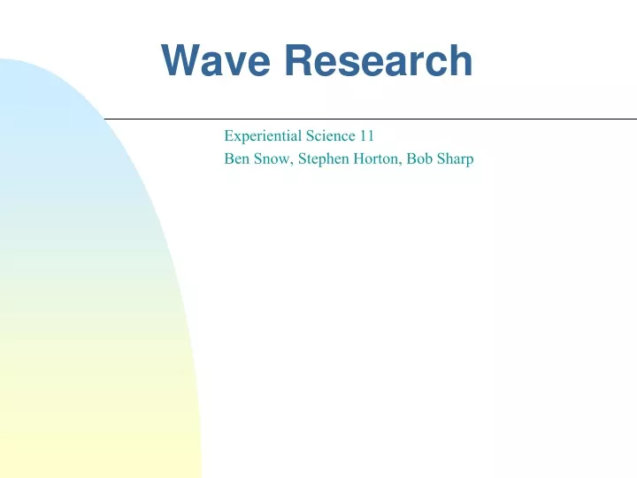 wave research
