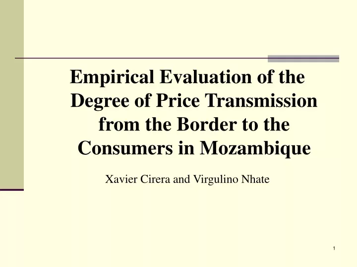 empirical evaluation of the degree of price
