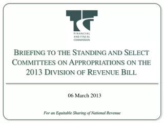 For an Equitable Sharing of National Revenue