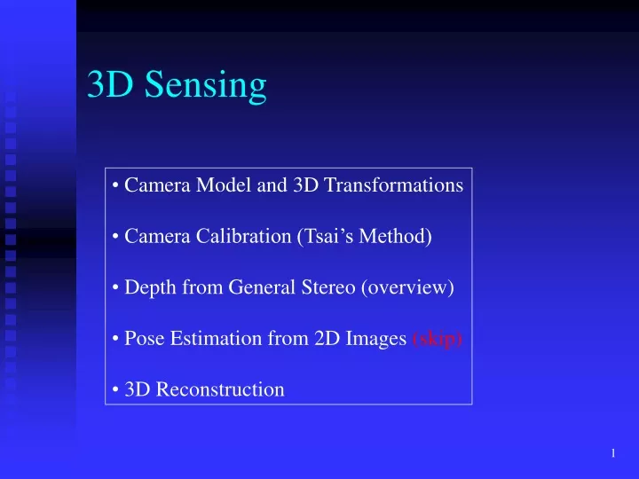 3d sensing