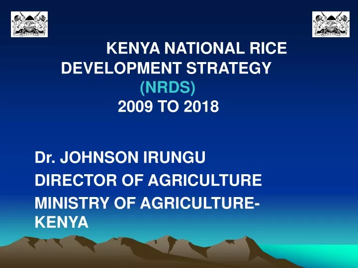 kenya national rice development strategy nrds