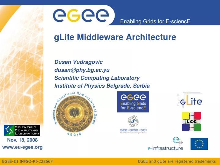 glite middleware architecture