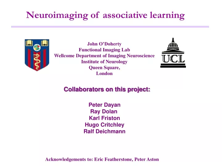 neuroimaging of associative learning