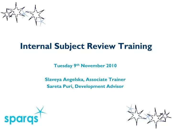 internal subject review training