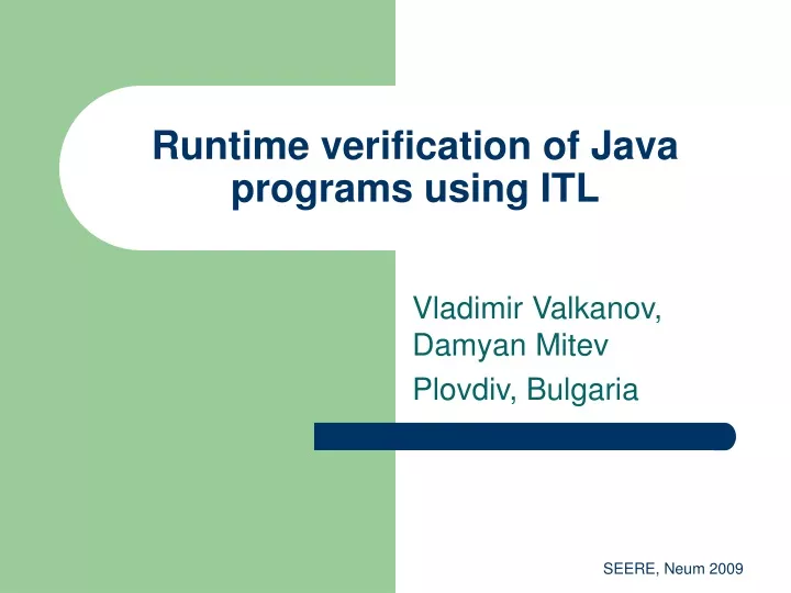 runtime verification of java programs using itl