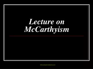 Lecture on McCarthyism