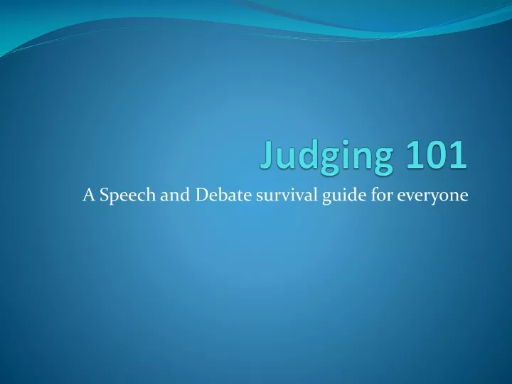 judging 101