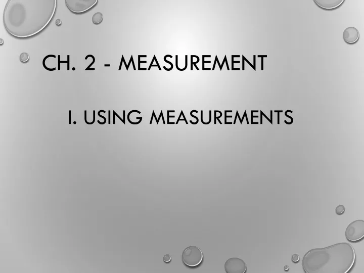 i using measurements