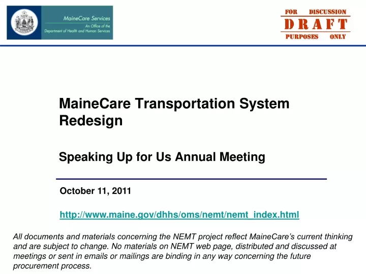 mainecare transportation system redesign speaking up for us annual meeting