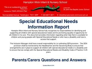 1. How do we define Special Educational Needs and Disability (SEND)?