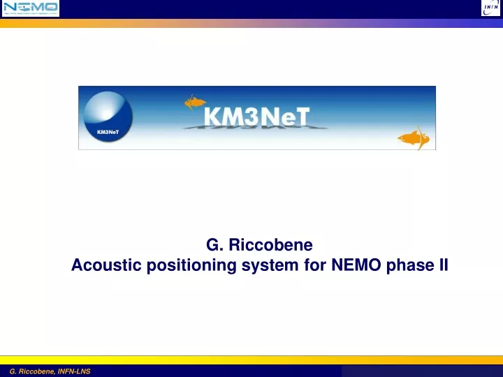 g riccobene acoustic positioning system for nemo