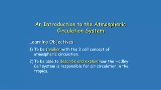 An Introduction to the Atmospheric Circulation System