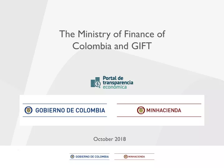 the ministry of finance of colombia and gift