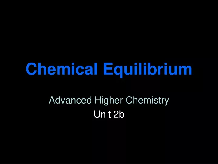 chemical equilibrium