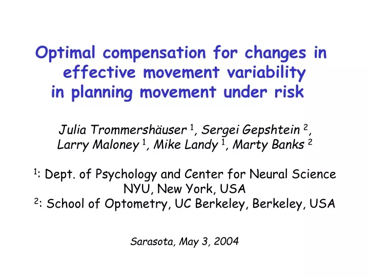 optimal compensation for changes in effective