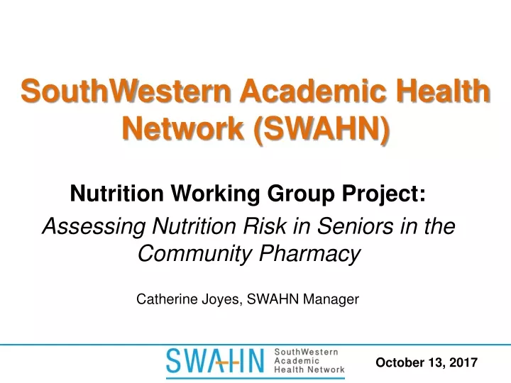 southwestern academic health network swahn