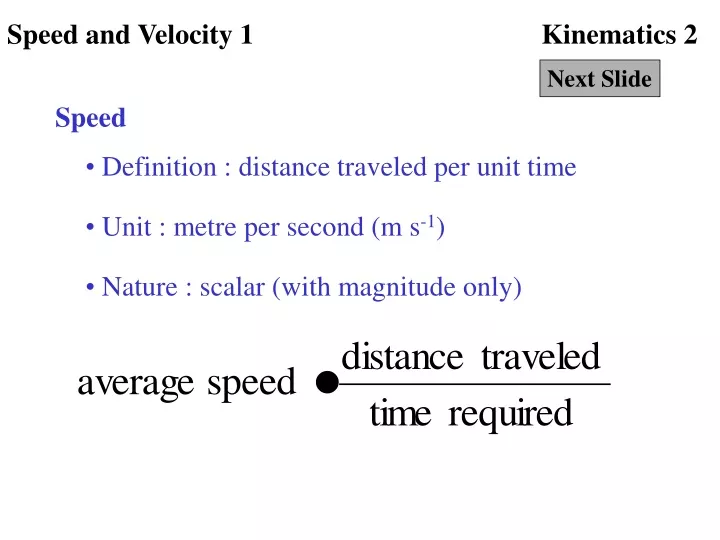 speed and velocity 1