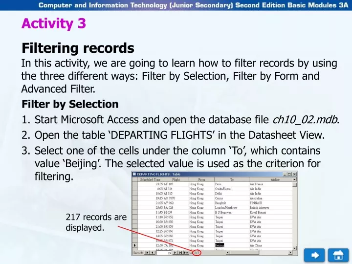 activity 3 filtering records