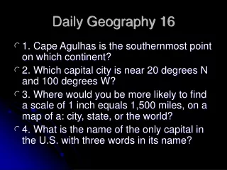 Daily Geography 16