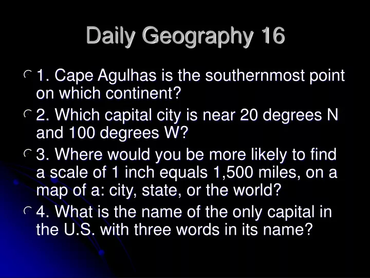 daily geography 16